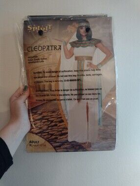NWT Spirit Halloween Adult Cleopatra Costume Dress Set Egyptian Goddess L